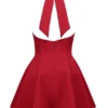 Mini-robe rouge à col licou et nœud Loulette