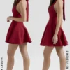 Mini-robe rouge à col licou et nœud Loulette