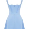 Mini-robe Tilly bleue à plis creusés
