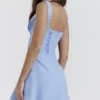 Mini-robe Tilly bleue à plis creusés