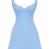 Mini-robe Tilly bleue à plis creusés