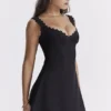 Mini-robe Tilly noire à plis creusés
