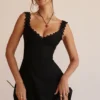 Mini-robe Tilly noire à plis creusés