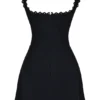 Mini-robe Tilly noire à plis creusés