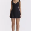 Mini-robe Tilly noire à plis creusés