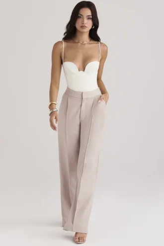 Pantalon ample Alivia beige