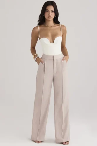 Pantalon ample Alivia beige