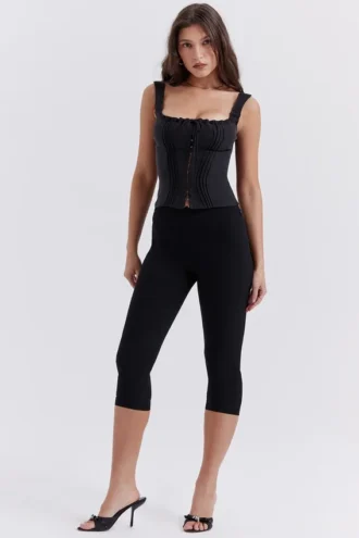 Pantalon capri noir Halima