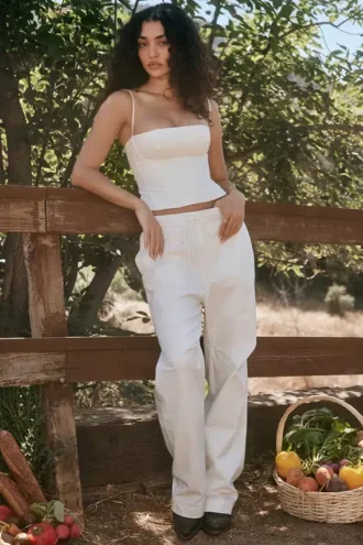 Pantalon cargo Luna blanc