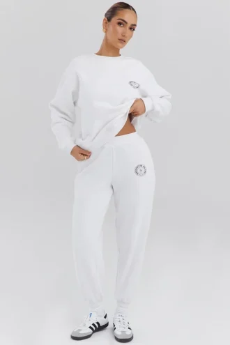 Pantalon de jogging Coast à dos en molleton blanc