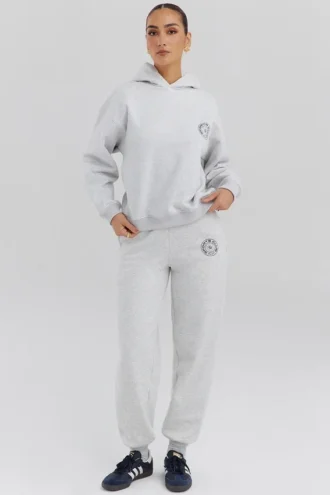 Pantalon de jogging Coast en molleton gris clair chiné