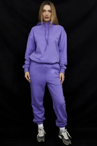 Pantalon de jogging à dos en molleton violet ciel