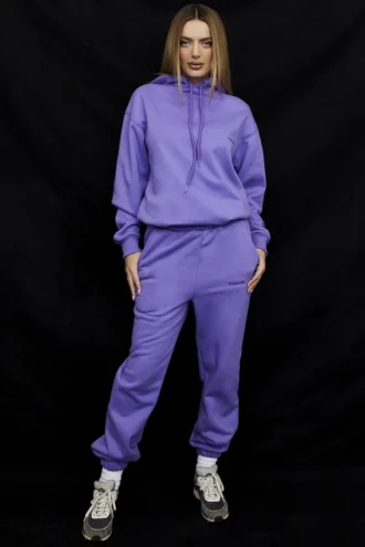 Pantalon de jogging à dos en molleton violet ciel