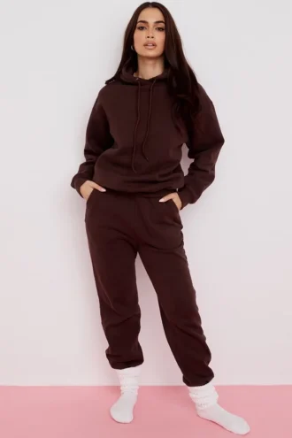 Pantalon de jogging Sky Chocolate à dos en molleton