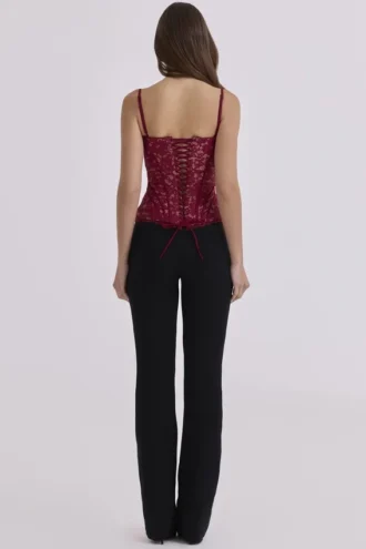 Pantalon droit noir Chiara