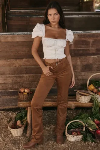 Pantalon en daim vegan Apollo Tan