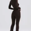 Pantalons Ama en mélange de cachemire couleur chocolat