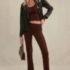 Pantalons Ama en mélange de cachemire couleur chocolat