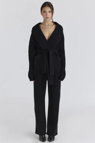 Pantalons Chelsea en cachemire et laine noir