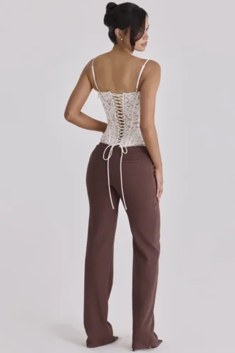 Pantalons droit Chiara marron espresso