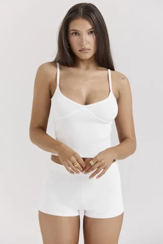 Pantalons en maille d&rsquo;été Kai blanc