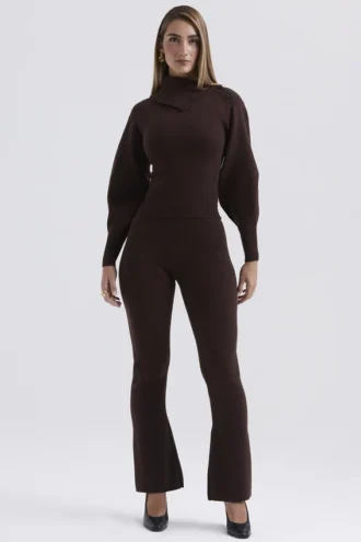 Pull Adelita en mélange de cachemire couleur chocolat