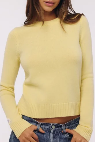 Pull à col rond Abbie en laine mérinos et cachemire
