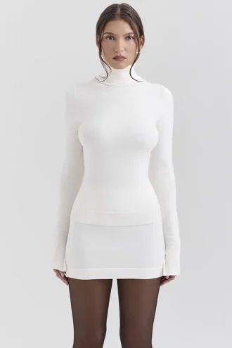 Pull à col roulé en cachemire Hazel Ivory