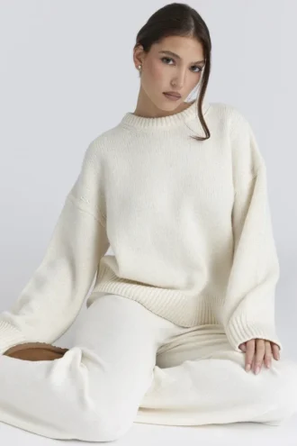 Pull en laine épaisse Bear Ivory