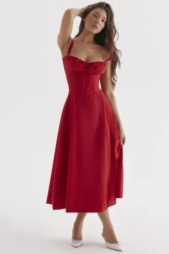 Robe bustier Carmen Red Rose Robes d&rsquo;Été