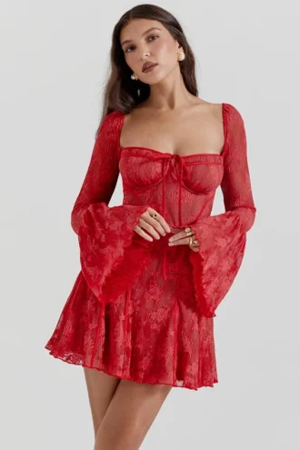 Robe corset en dentelle Analissa Scarlet