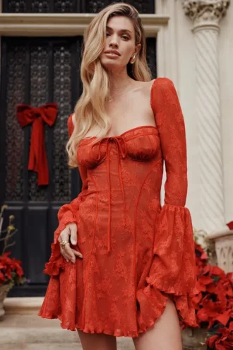 Robe corset en dentelle Analissa Scarlet