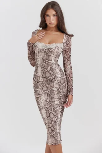 Robe corset Seraphina à imprimé serpent