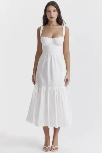 Robe d&rsquo;Été Elia blanche en broderie anglaise
