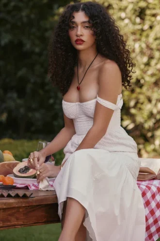 Robe d&rsquo;Été Elia blanche en broderie anglaise