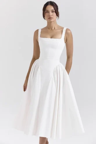 Robe d&rsquo;Été en coton blanc « Dorothy »