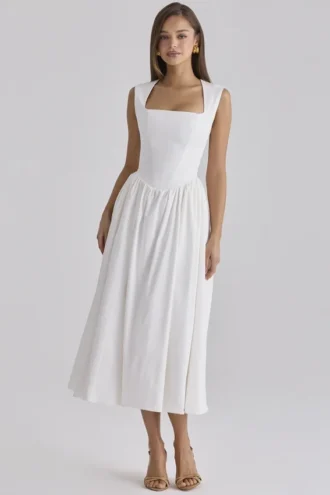 Robe d&rsquo;Été en coton blanc « Emmy »