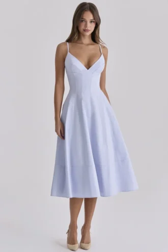 Robe d&rsquo;Été en coton à lacets Millie Bluebell