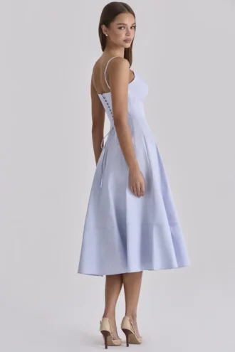 Robe d&rsquo;Été en coton à lacets Millie Bluebell