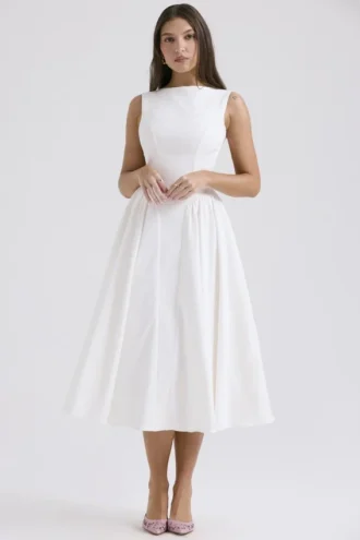Robe d&rsquo;Été en sergé blanc Cindy