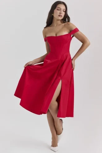 Robe d&rsquo;Été midi Saira Scarlet