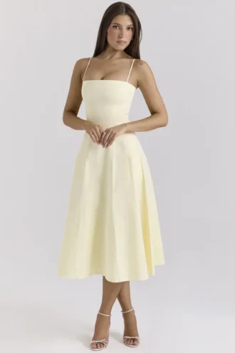 Robe d&rsquo;Été midi évasée en coton stretch Dolly Lemon