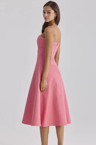 Robe d&rsquo;Été évasée en coton Dolly Raspberry