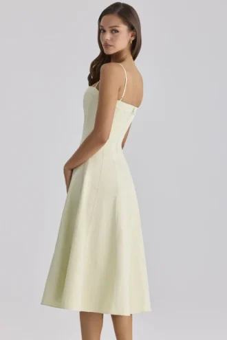 Robe d&rsquo;Été évasée en coton vert matcha « Dolly »