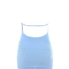 Robe dos nu en maille bleu clair Anura