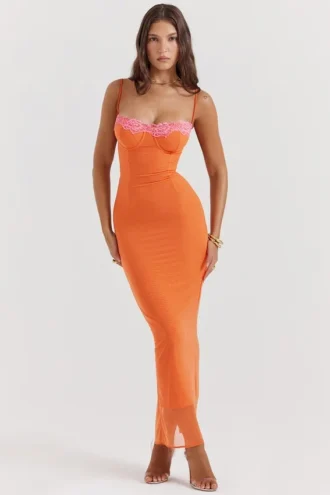 Robe longue Aiza Flame Orange