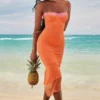 Robe longue Aiza Flame Orange