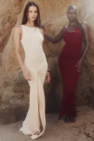 Robe longue Akaia Champagne Waterfall