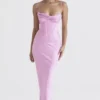 Robe longue corset Charmaine rose