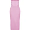 Robe longue corset Charmaine rose